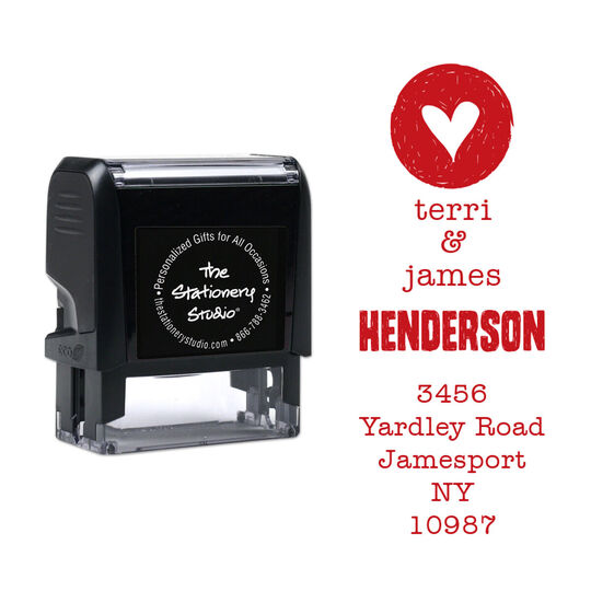 Heart of Mine Vertical Address Self Inking Stamper